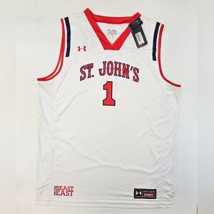 Under Armour Authentic St. Johns Mens Basketball #1 White Jersey Size 2XL Loose